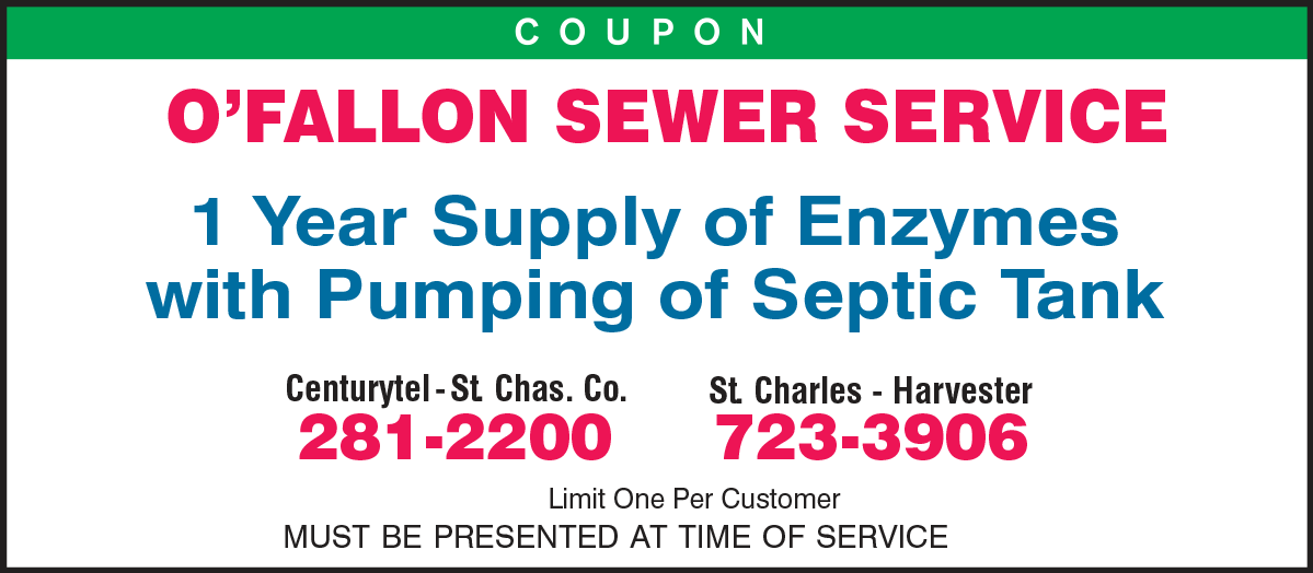 Coupon Pumping Of Septic Tank — O'Fallon, MO — O'Fallon Sewer & Plumbing Repair Service Coupon Pumping Of Septic Tank — O'Fallon, MO — O'Fallon Sewer & Plumbing Repair Service