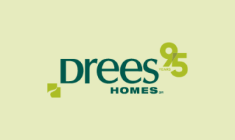 A green and white logo for drees homes