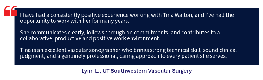Client feedback from L. LaBuda from UTSW in Dallas, TX