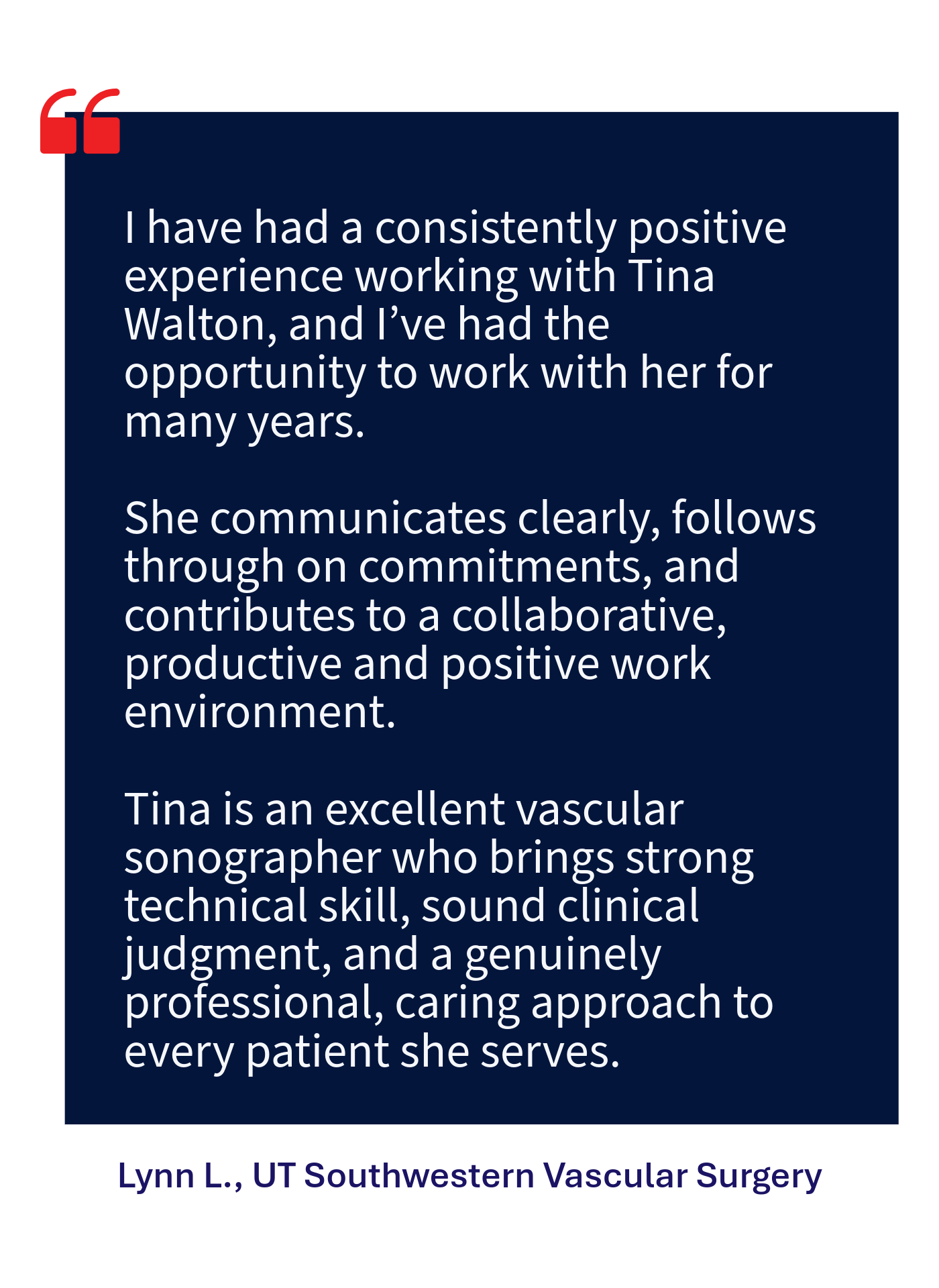 Mobile client feeback from L. LaBuda from UTSW in Dallas, TX