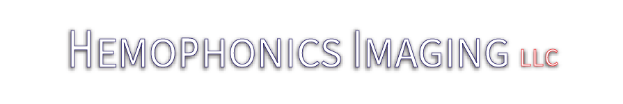 a logo for hemophonics imaging llc on a transparent background