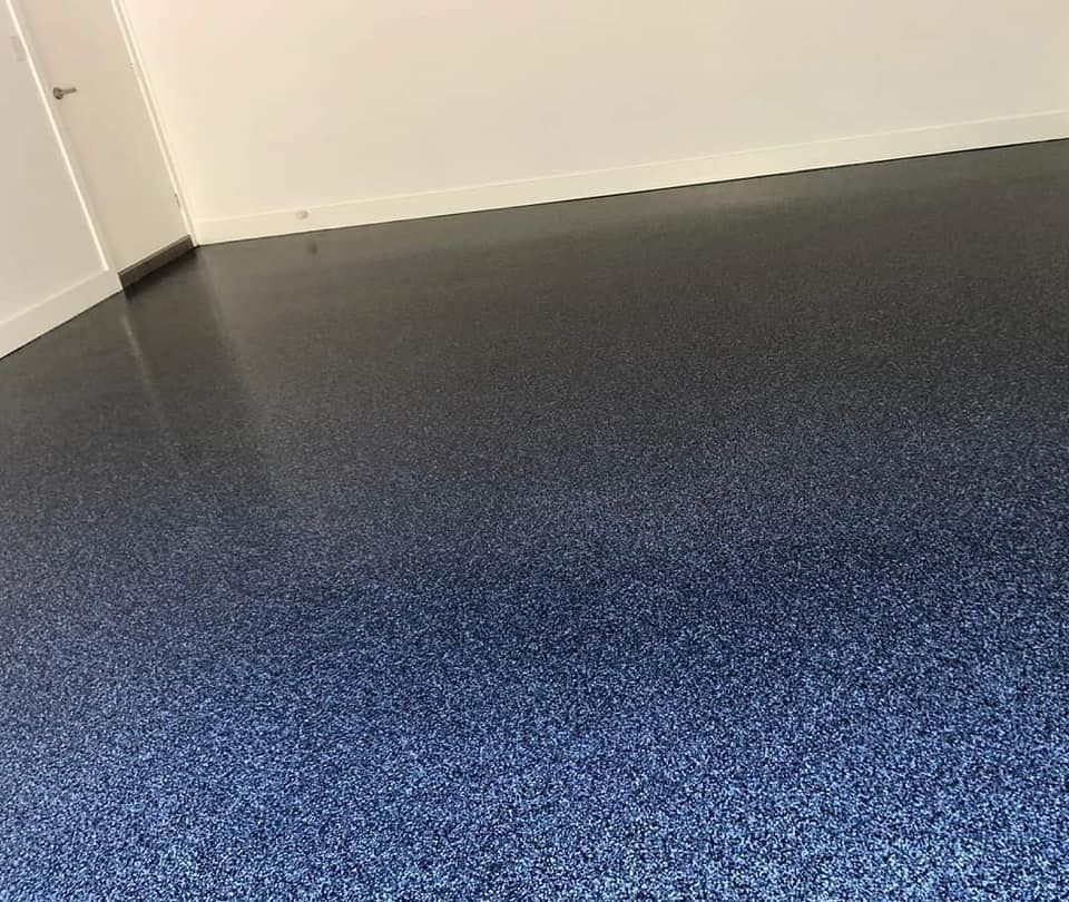 A Room With A Black Floor And White Walls — Partlic Painting & Epoxy Flooring In Taree, NSW