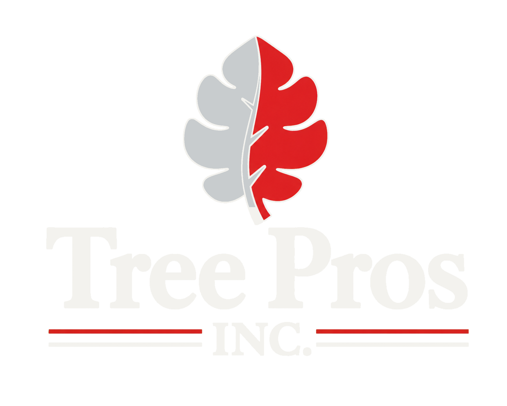 Red maple leaf logo with a thin red underline on a white background