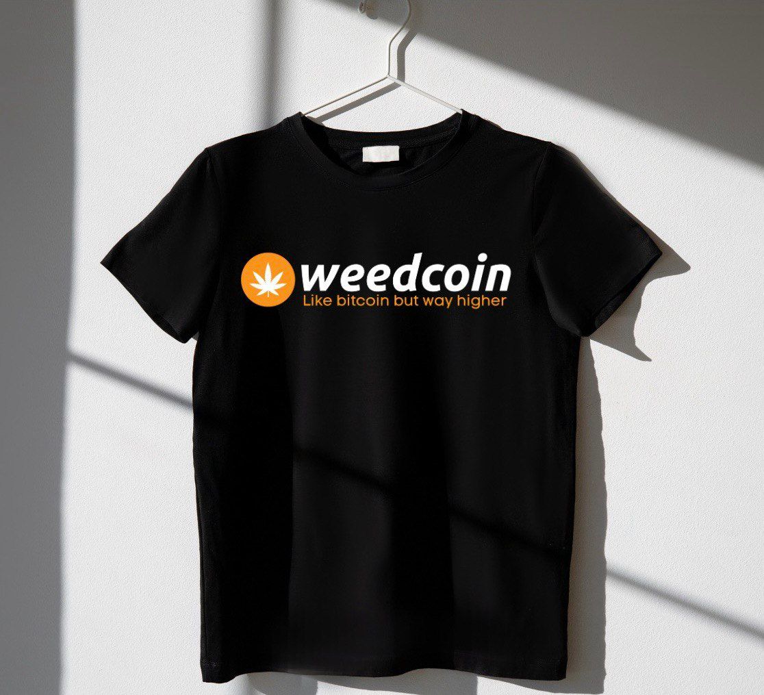 Weedcoin OG Black Tee – “Like Bitcoin but Way Higher”