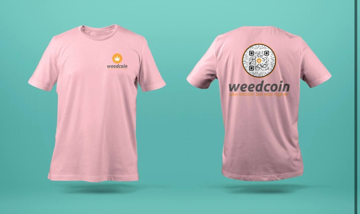 Weedcoin OG Pink Tee – “Like Bitcoin but Way Higher”