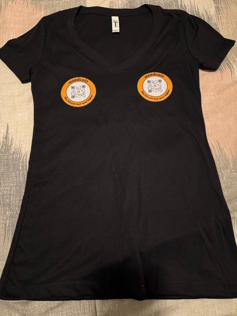 Weedcoin OG Women’s V-Neck Tee – “Like Bitcoin but Way Higher”