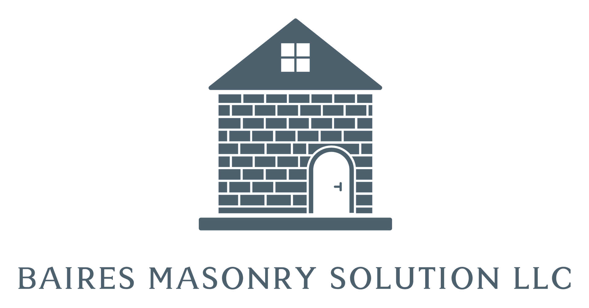 Baires Masonry Solution LLC logo with gray stone house icon and company name below