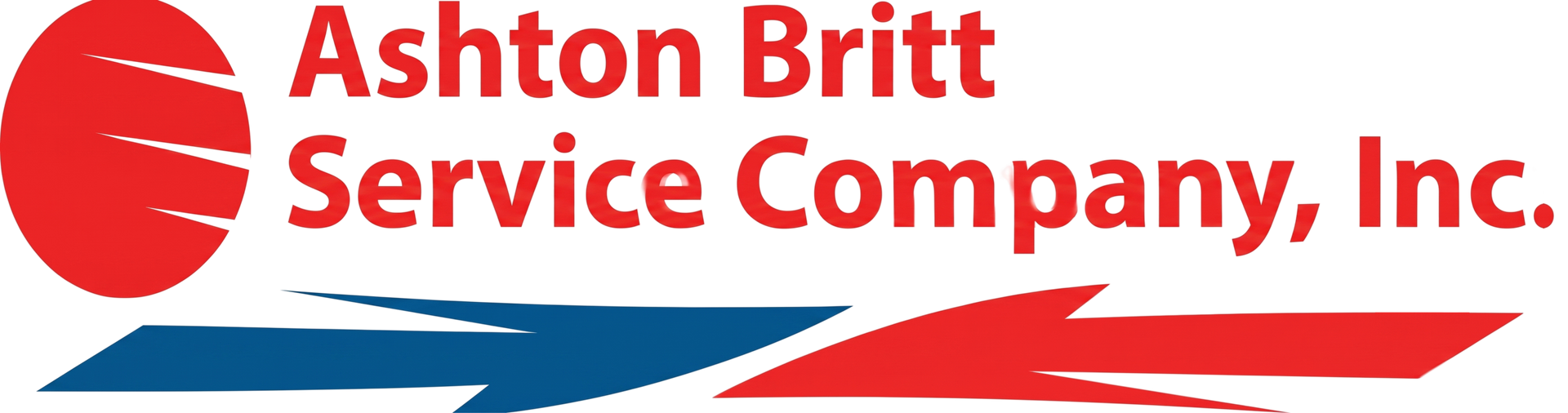 Ashton Britt Service Company, Inc. logo with red text and a red-and-blue swoosh design