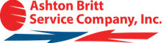 Ashton Britt Service Company, Inc. logo with red text and a red-and-blue swoosh design