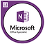 A microsoft note logo in a purple circle on a white background.
