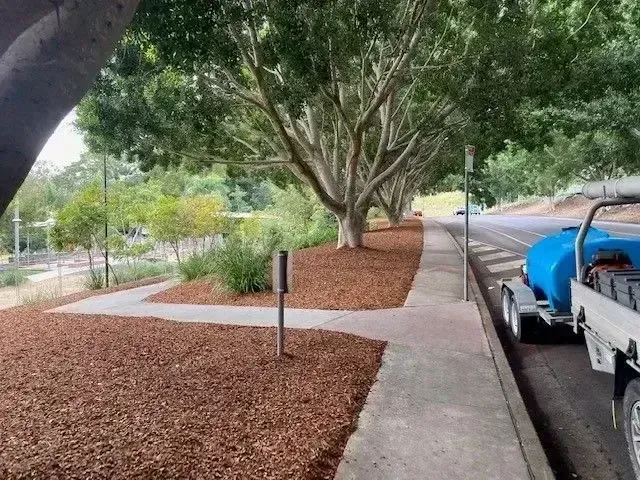 mulch blowing