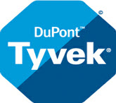 DuPont Tyvek logo in a blue octagonal shape with white text.