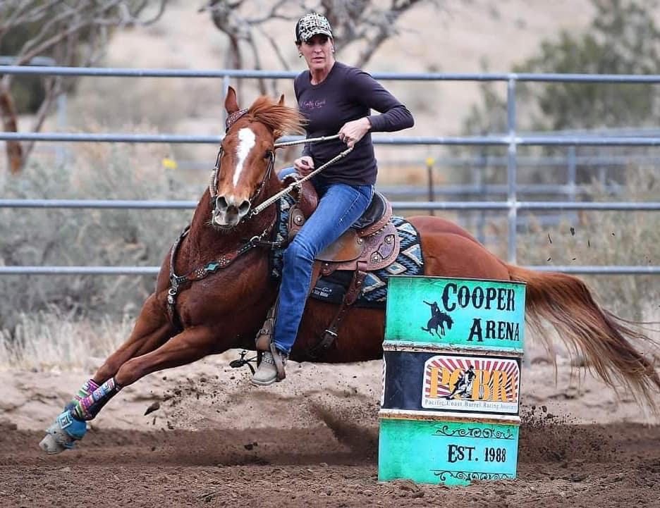 Rider and horse executing a turn at a barrel racing event, perfect for enthusiasts searching for barrel racing events near me.