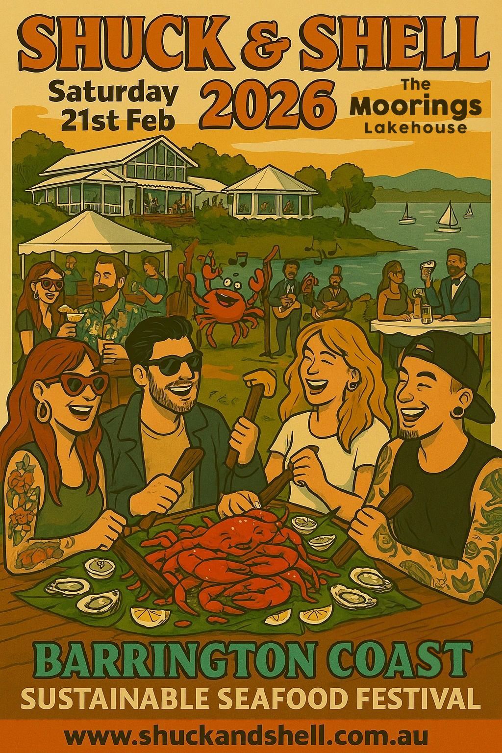 A poster for the barrington coast sustainable seafood festival.