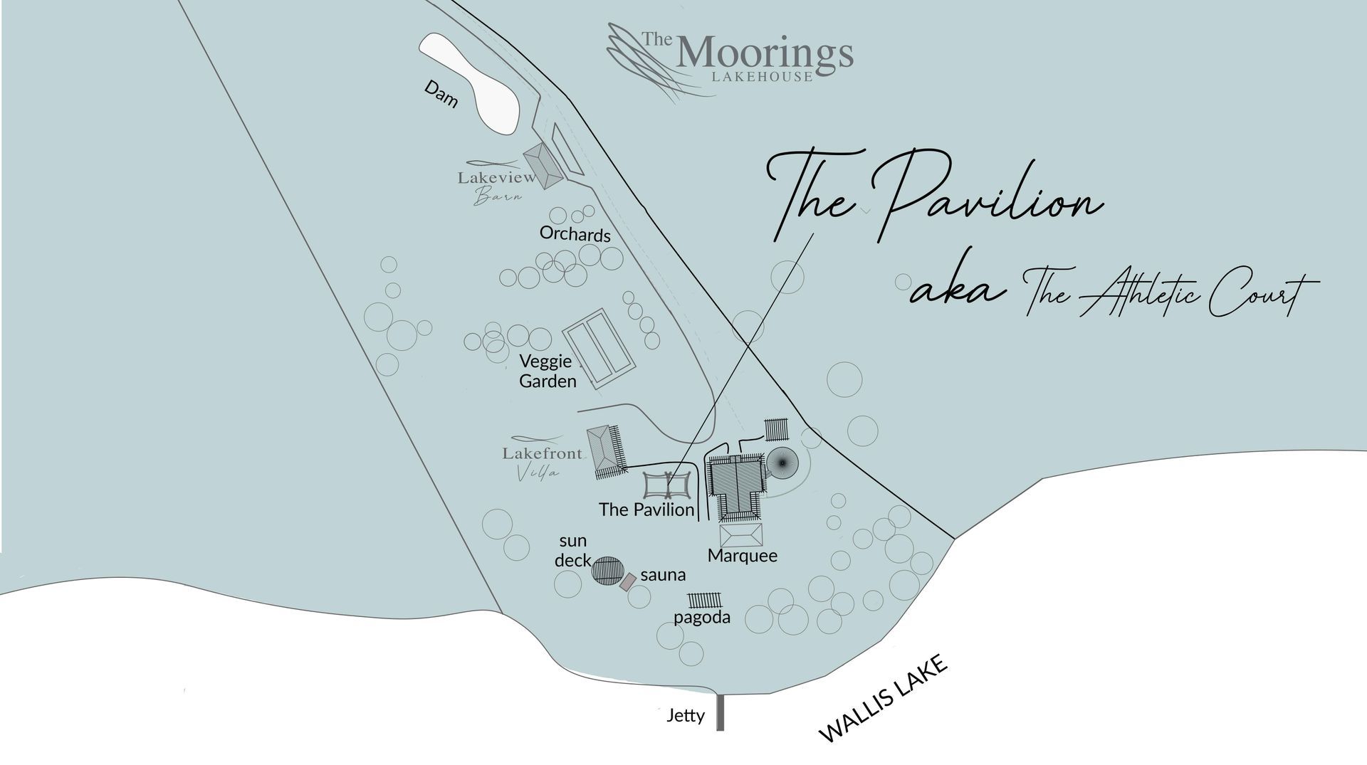 A map showing the location of the pavilion