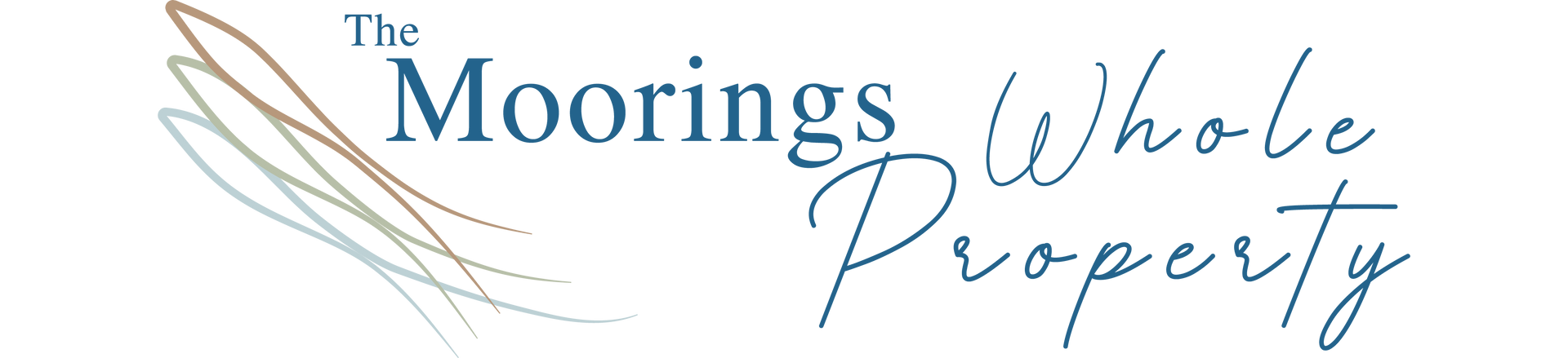 A logo for the moorings whole property company