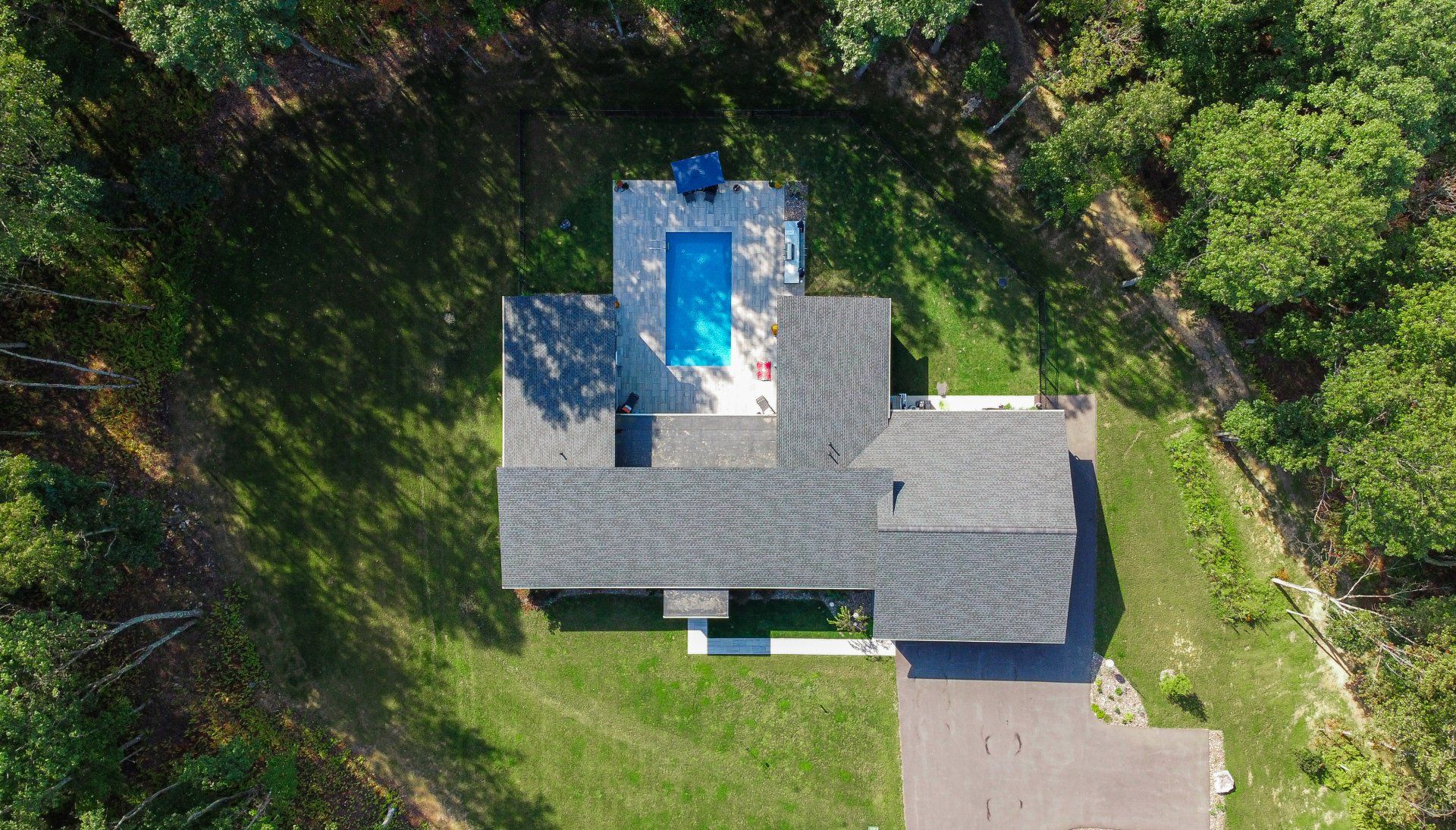 Top view of house and pool - Best Home builders in Centre County, PA