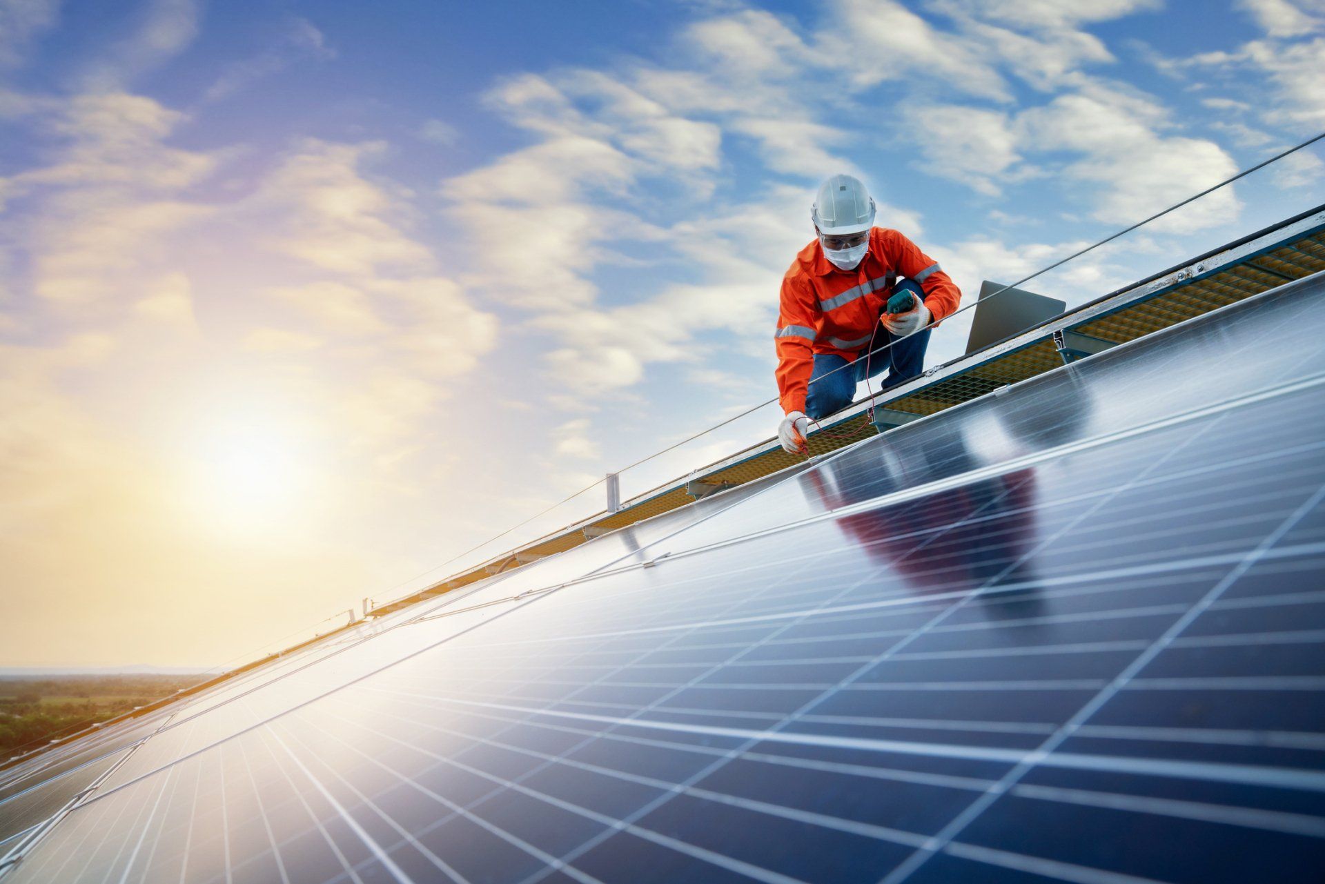 Checking a Solar Panel - Whitehorn, CA - Bob Downing Electric Checking a Solar Panel - Whitehorn, CA - Bob Downing Electric