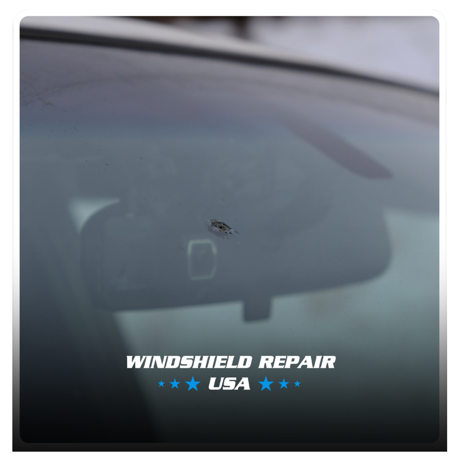 A crack on a windshield
