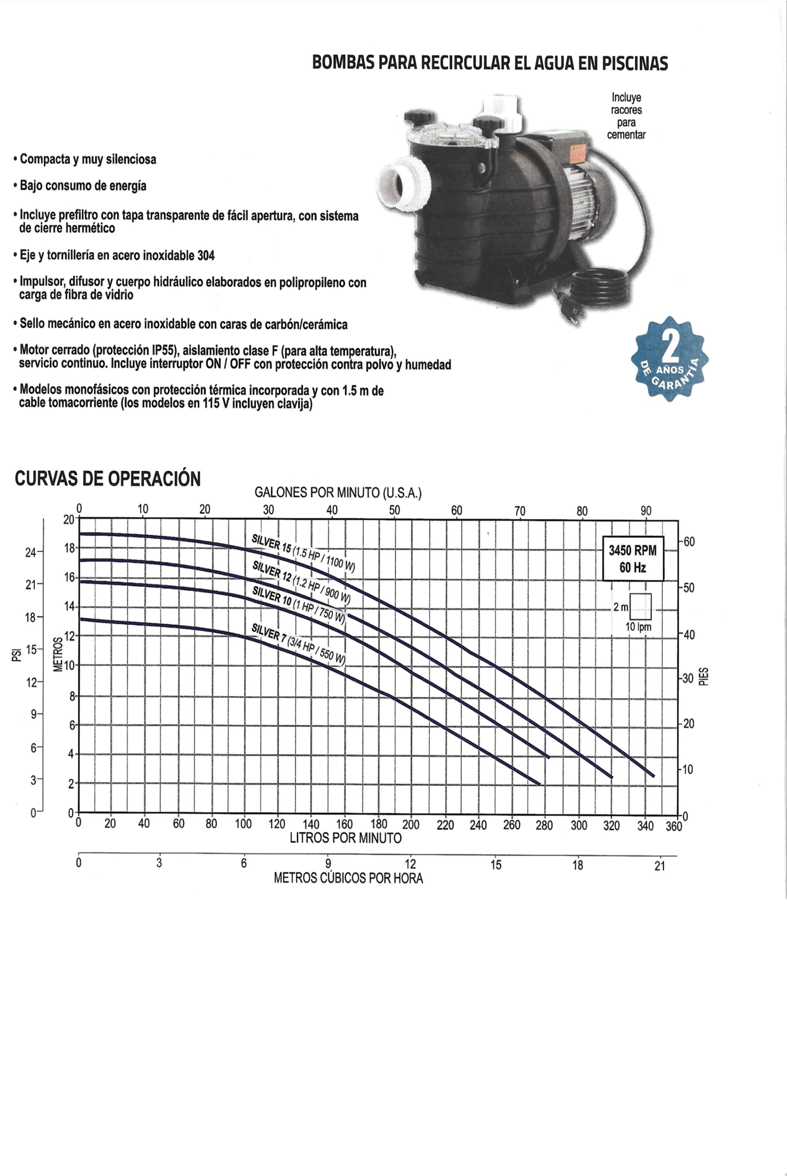 BOMBA PARA RECIRCULAR AGUA EN PISCINA