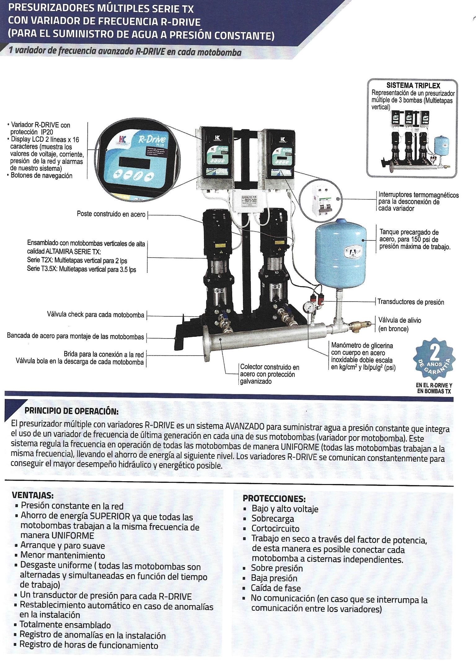 PRESURIZADOR MULTIPLE CON VARIADOR DE FRECUENCIA
