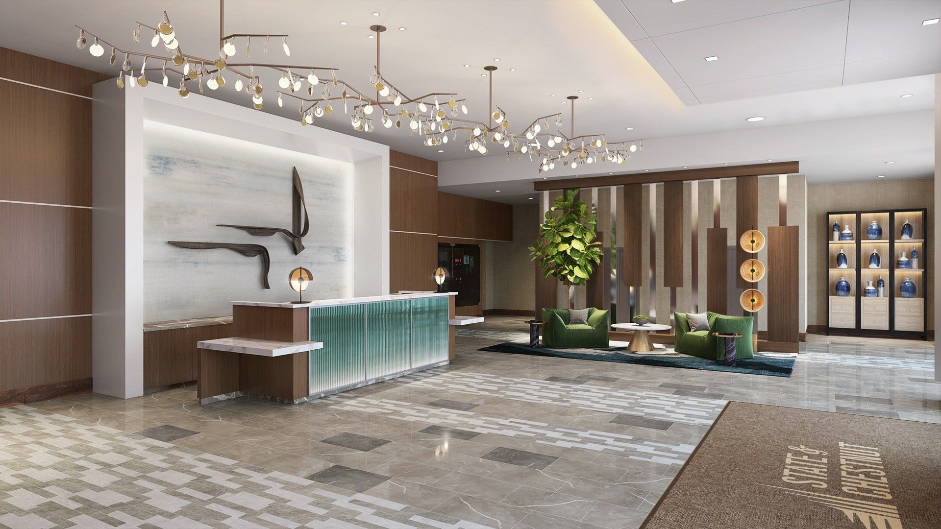 Lobby of State & Chestnut Apartments