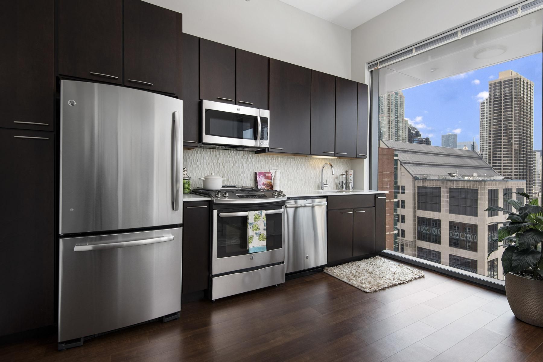 Stainless Steel Appliances Chicago Apartment 60610