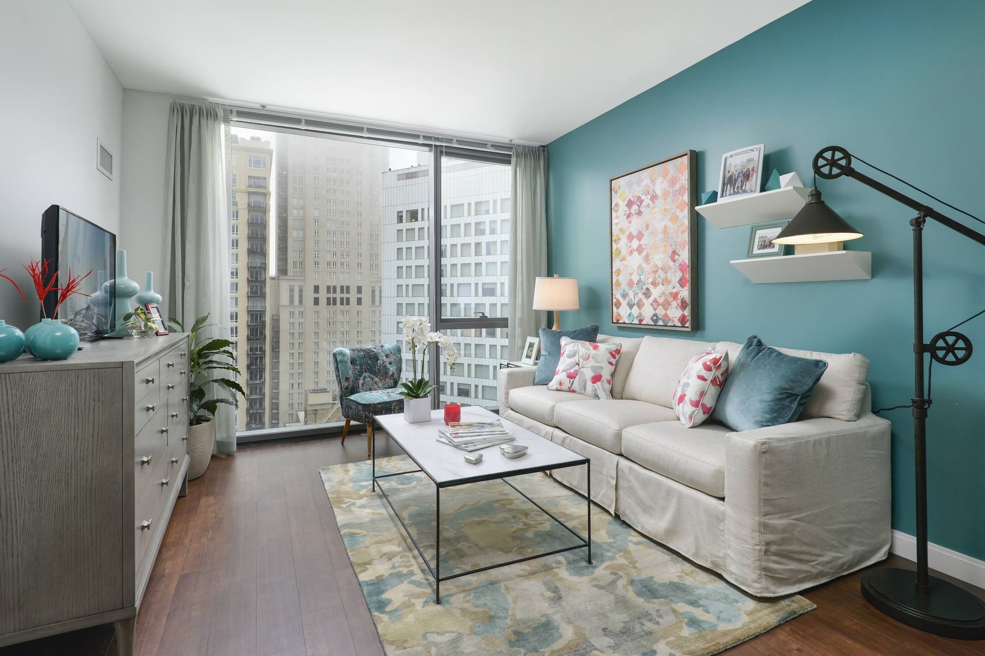 Living Room Chicago Apartment 60610