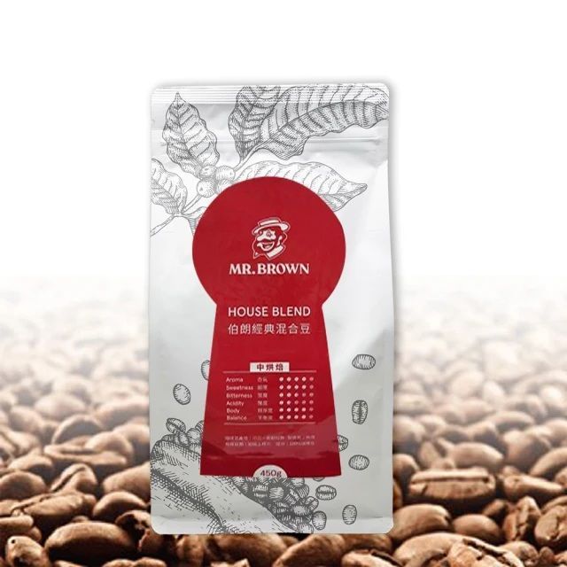 伯朗【MR.BROWN 】經典混合咖啡豆 450g (House Blend)