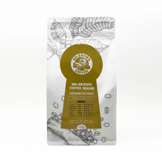 伯朗【MR.BROWN 】曼巴咖啡豆450g