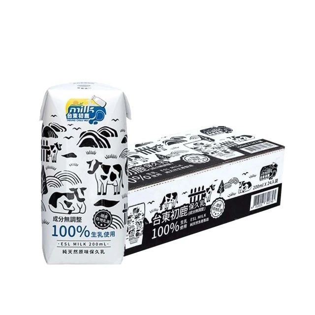 台東初鹿【原味保久乳】 200mlx24入/箱(100%生乳使用;牛乳 牛奶)