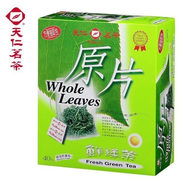 天仁【天仁茗茶】鮮綠茶原片袋茶(茶包40入)