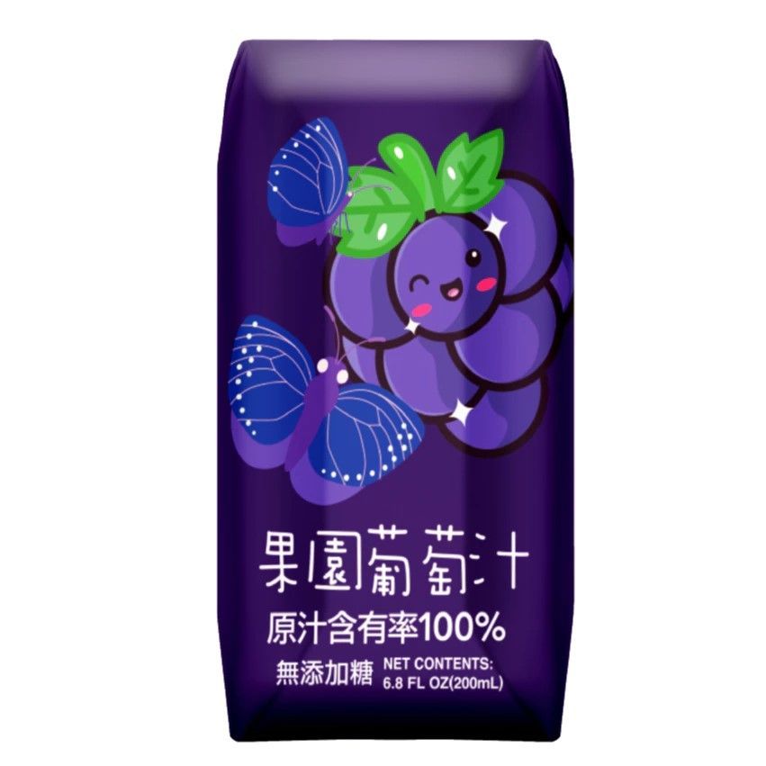 【臺北市立動物園】100%果園葡萄汁200ml*6入/組
