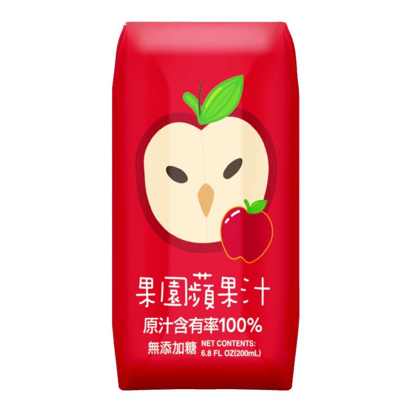 【臺北市立動物園】100%果園蘋果汁200ml*6入/組