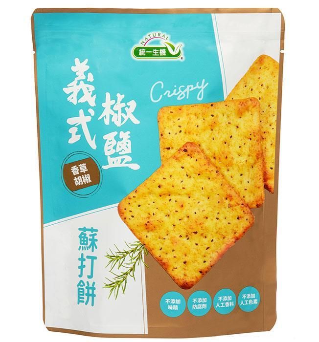 統一生機【義式椒鹽蘇打餅】蘇打餅(108公克/袋) 養生零食