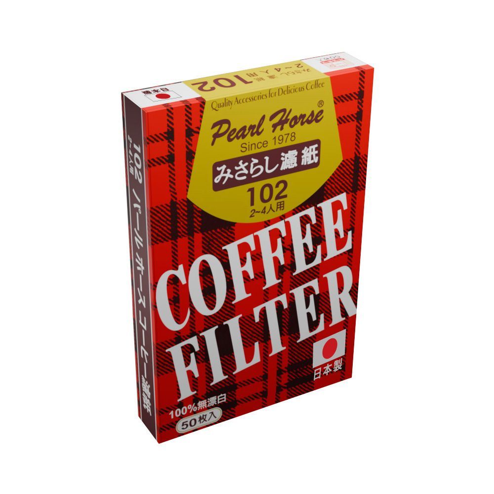 日本寶馬Pearl Horse 102咖啡濾紙 2~4杯用 (50枚入/盒)