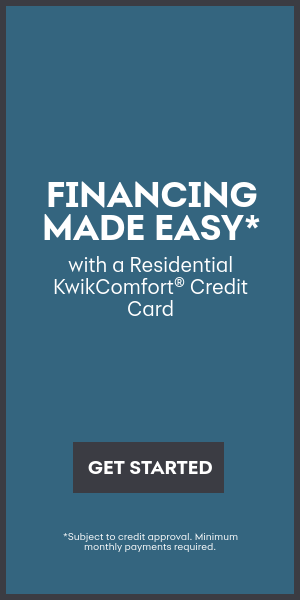 Ad for Residential KwikComfort Credit Card: 