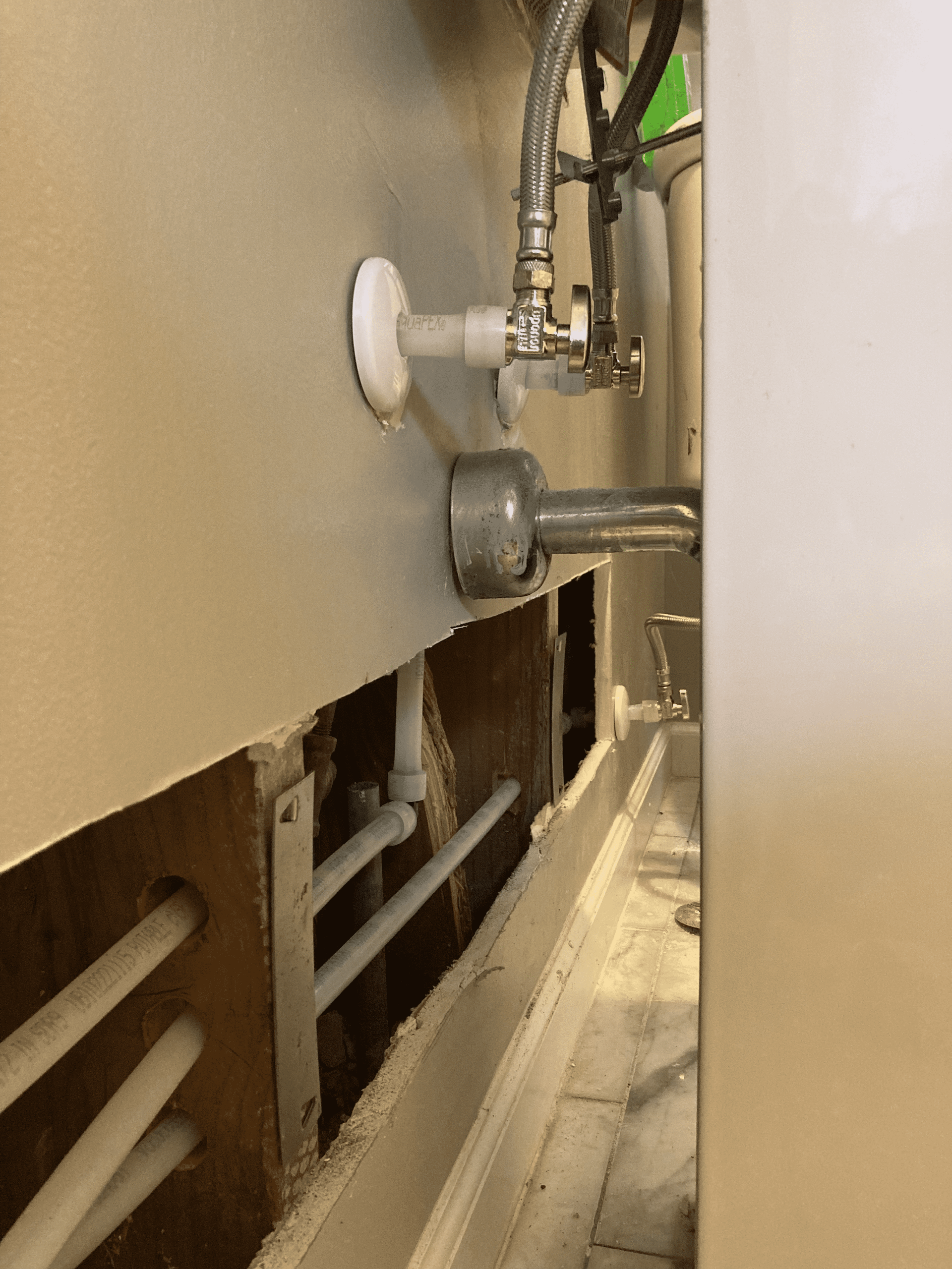 Sprague Repipe Interior Water Distribution to Bathroom in Wall - Safety Harbor, FL - Graywater Plumbing LLC