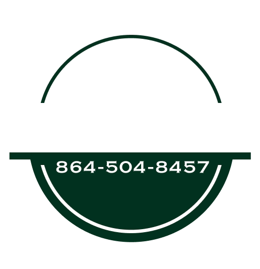 Green and white logo with a phone number: 864-504-8457.