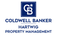 Coldwell Banker Hartwig Property Management logo in blue and white
