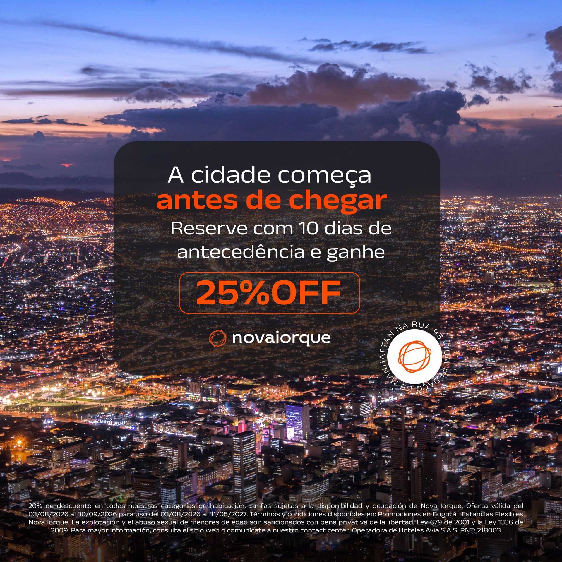 Promoção em hotel em Bogotá.