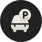 Hotel logo in Bogotá with parking area.