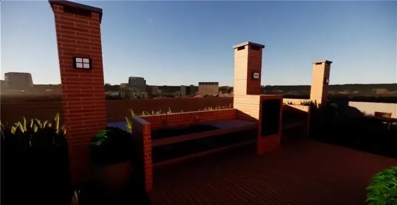 Hotel en Bogotá con zona BBQ, asador de ladrillo y vista urbana desde Nova Iorque