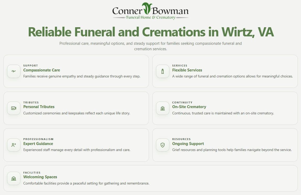 Reliable funeral and cremation services in Wirtz, VA