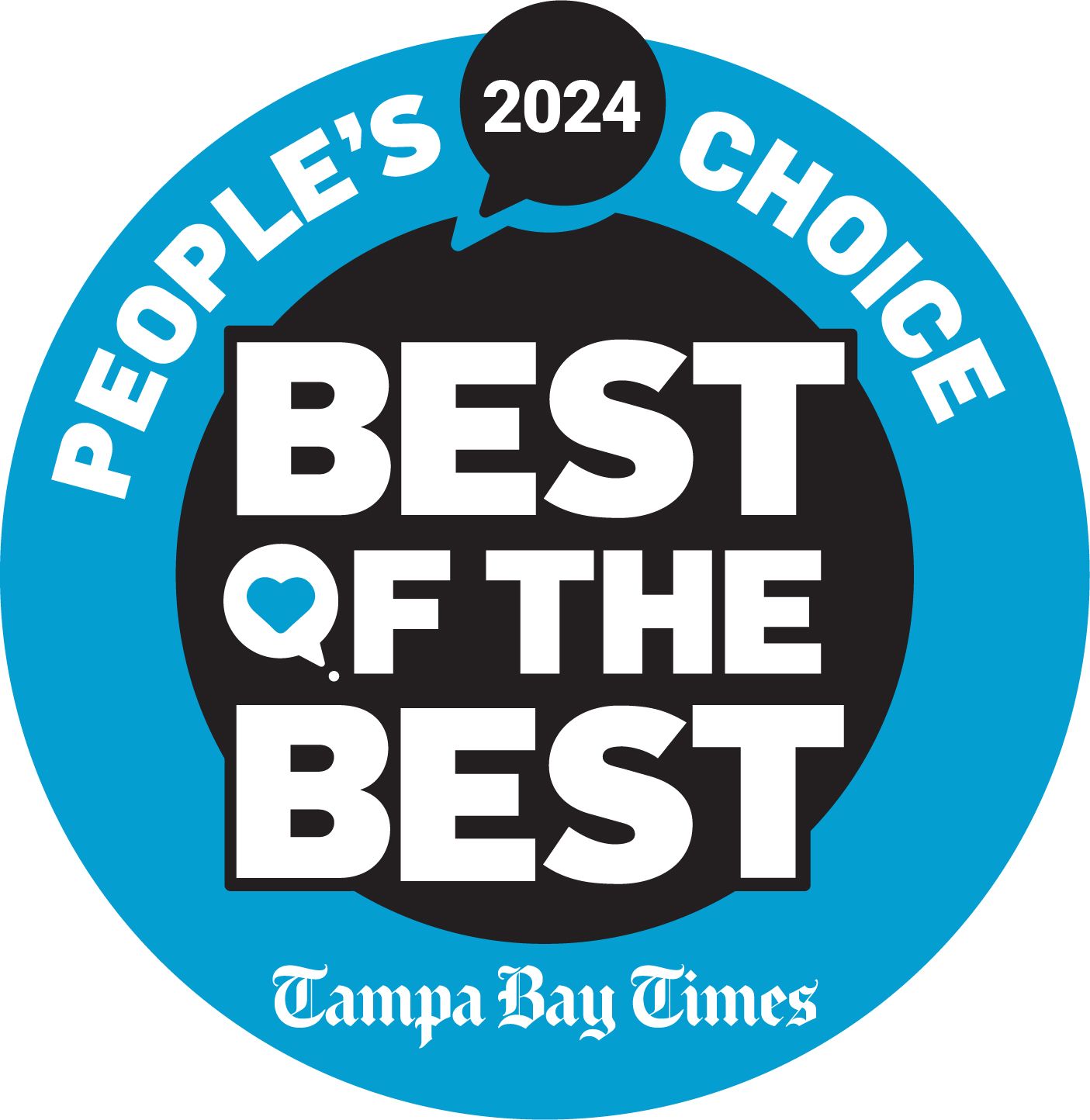 2024 Tampa Bay Times People’s Choice “Best of the Best” award badge in blue and black