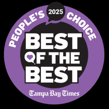 2025 People’s Choice Best of the Best Tampa Bay Times award badge in purple and black