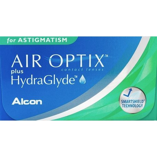 A box of air optix plus hydraglyde contact lenses