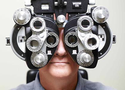 a man during an eye exam