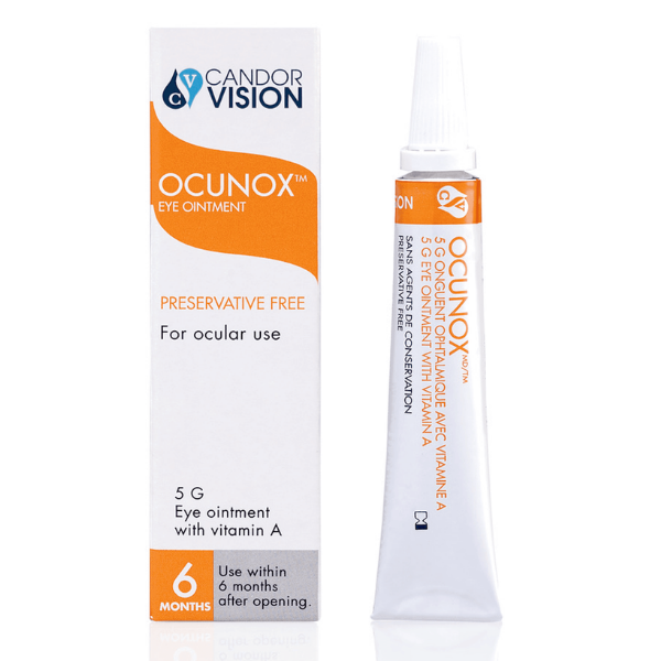 A tube of candor vision ocuinox eye ointment