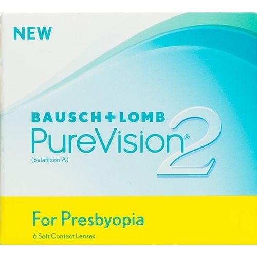 A box of bausch + lomb purevision 2 contact lenses for presbyopia